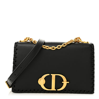 Christian Dior Calfskin Braided 30 Montaigne Chain Flap Bag Black 1 of 10