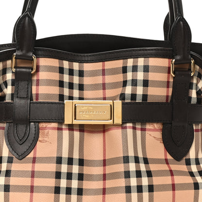 Burberry Haymarket Check Medium Golderton Tote Chocolate 7 of 10