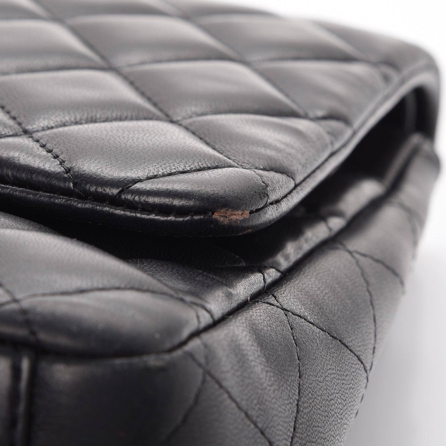 Lambskin Quilted Maxi Double Flap Black