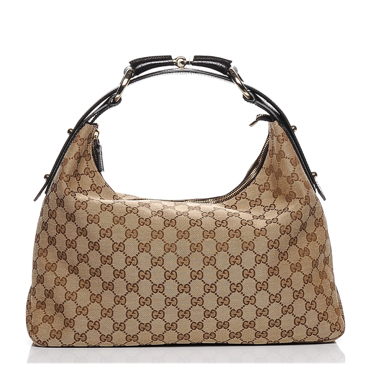 Monogram Medium Horsebit Chain Hobo Dark Brown
