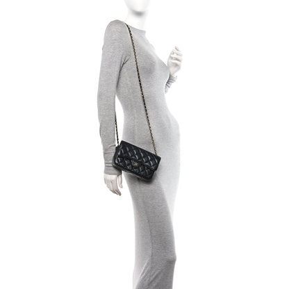 Chanel Lambskin Quilted Flap Phone Holder With Chain Black 2 of 13