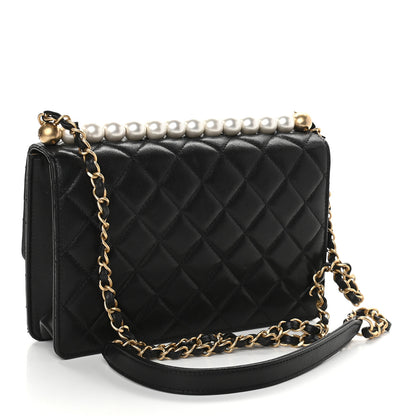 Chanel Goatskin Quilted Small Chic Pearls Flap Black 2 of 9