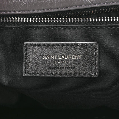 Saint Laurent Crinkled Calfskin Matelasse Monogram Large Niki Chain Satchel Storm 7 of 12