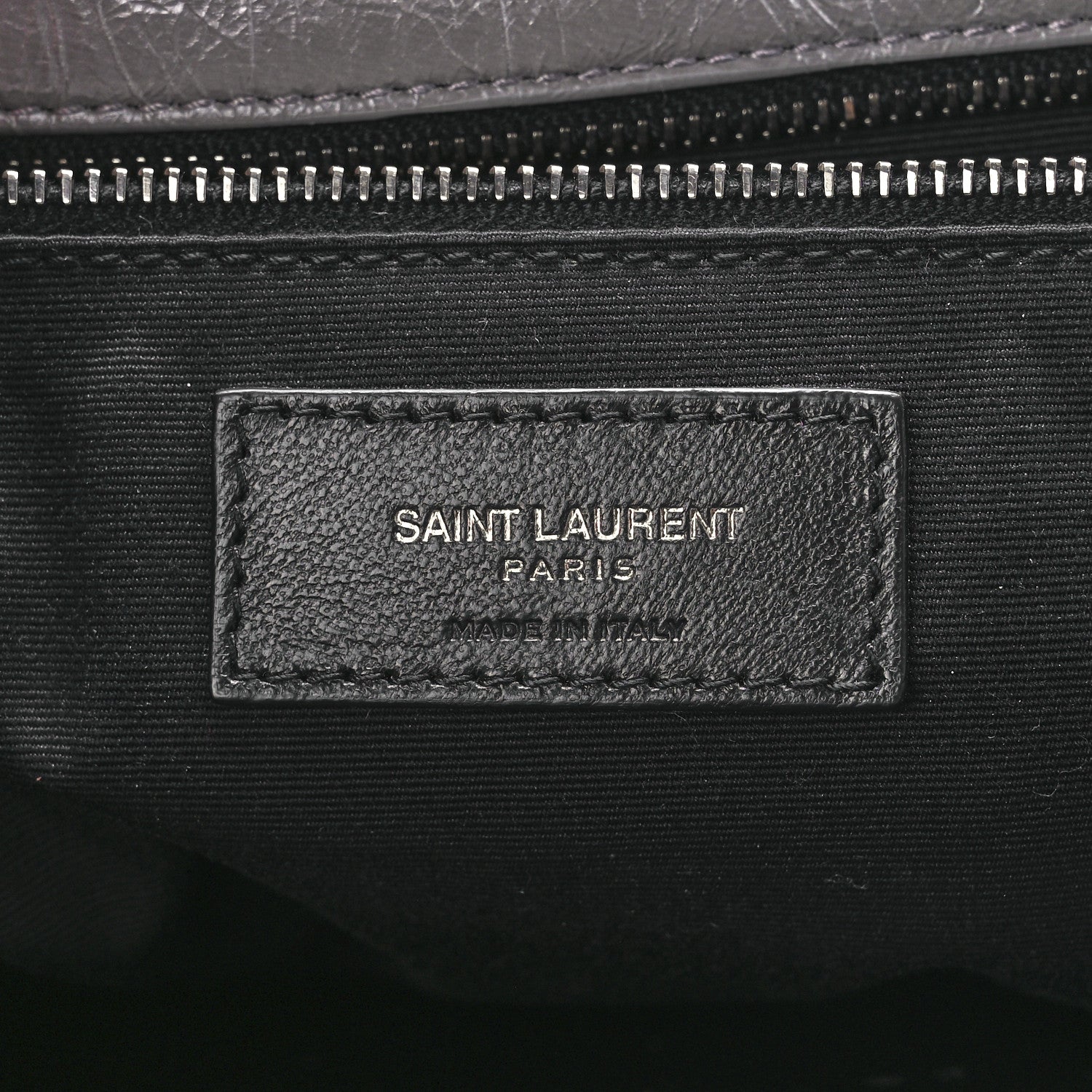 Saint Laurent Crinkled Calfskin Matelasse Monogram Large Niki Chain Satchel Storm 7 of 12