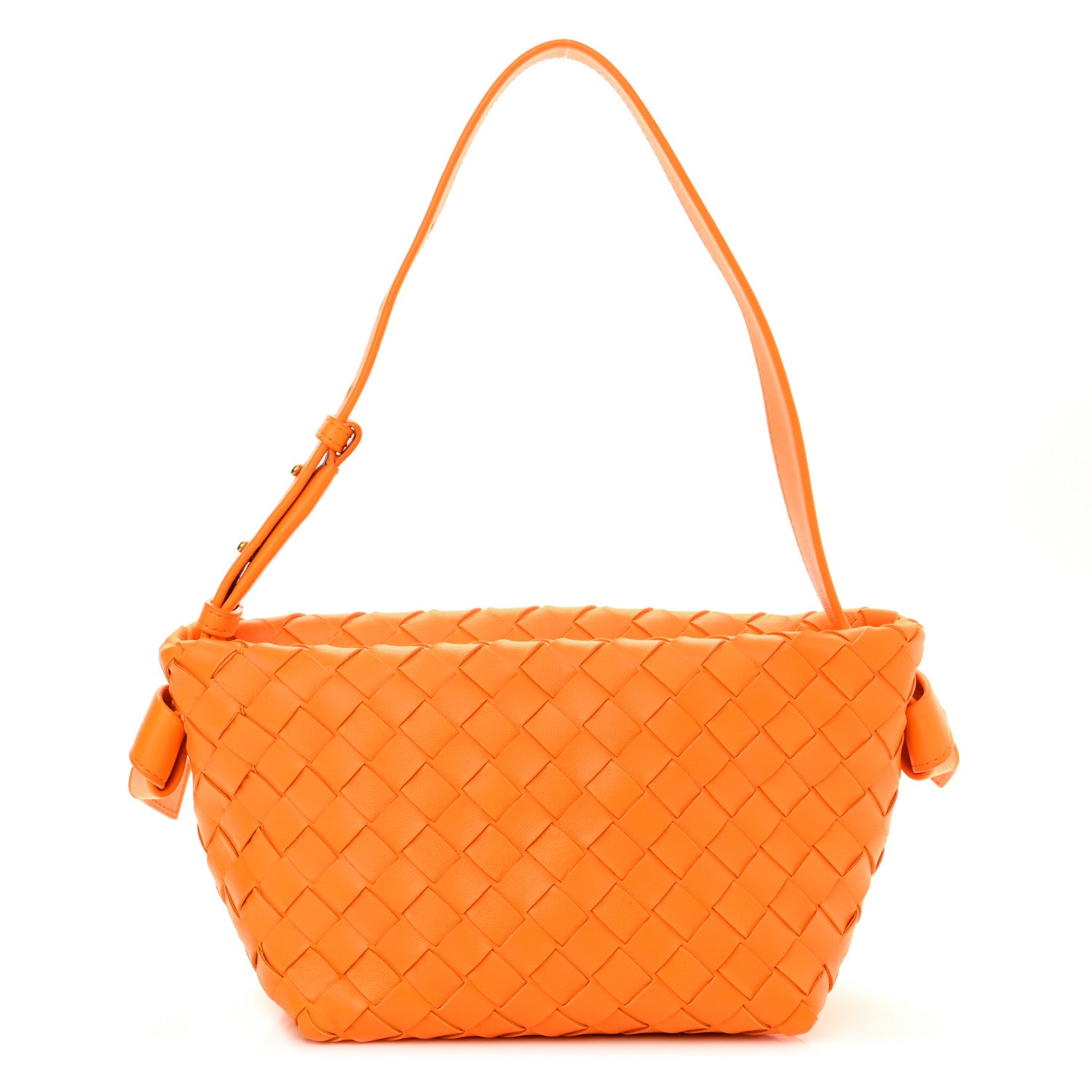 Bottega Veneta Nappa Intrecciato Tie Shoulder Bag Tangerine 1 of 10
