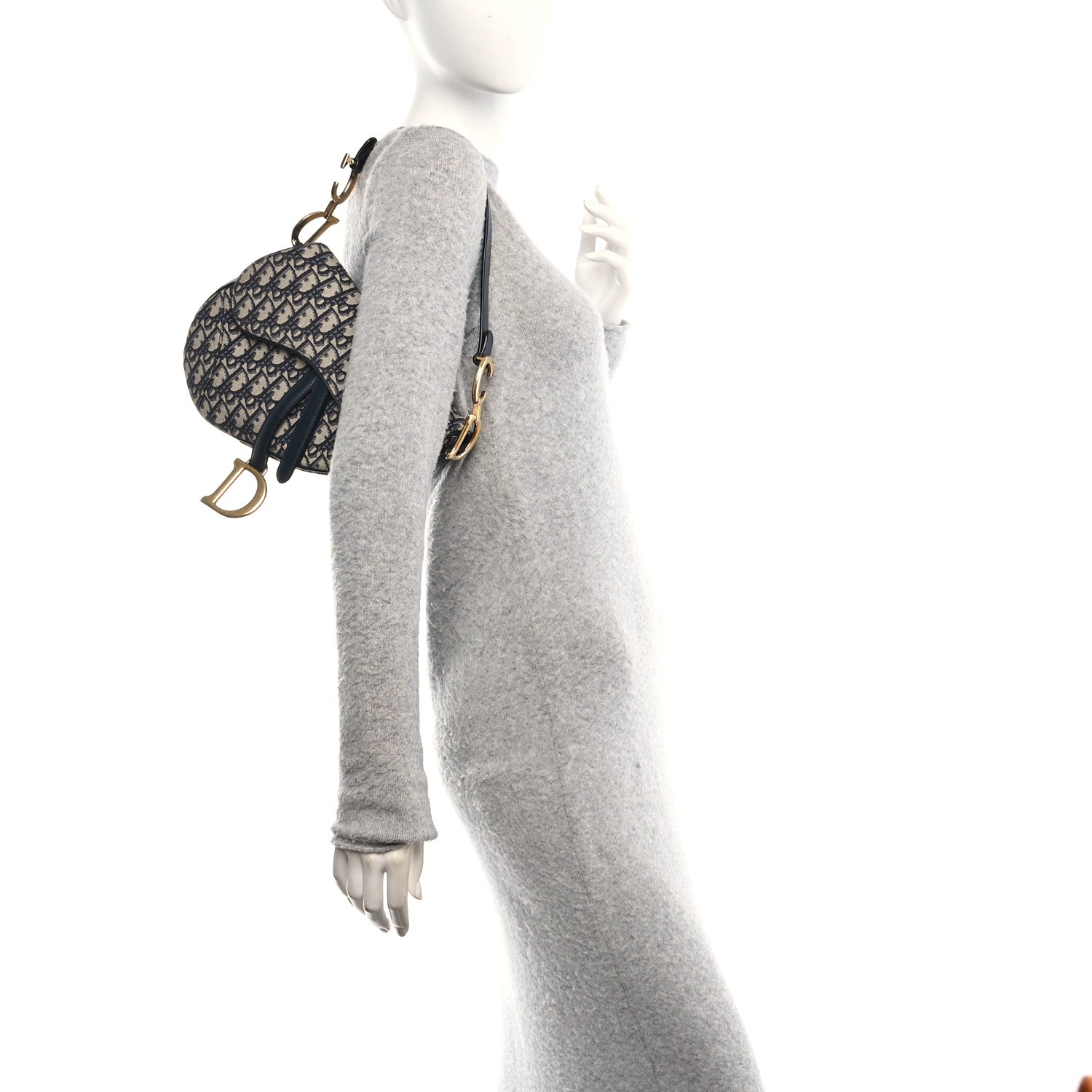 Christian Dior Oblique Saddle Bag Blue 2 of 13
