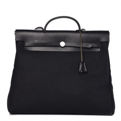 Hermes Toile Vache Calfskin Herbag 39 MM Black 1 of 12