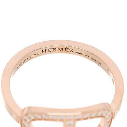 Hermes 18K Rose Gold Diamond MM Chaine d'Ancre Contour Ring 53 6.25 5 of 6