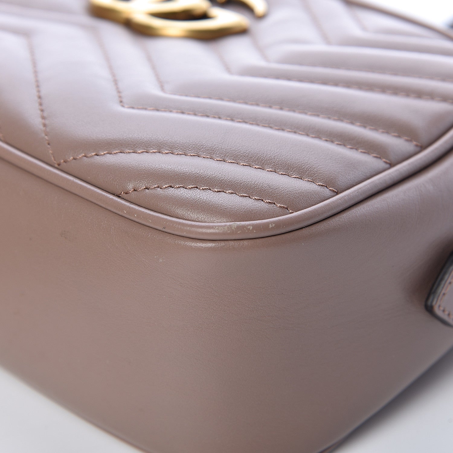 Gucci Calfskin Matelasse Small GG Marmont Chain Shoulder Bag Porcelain Rose 10 of 18