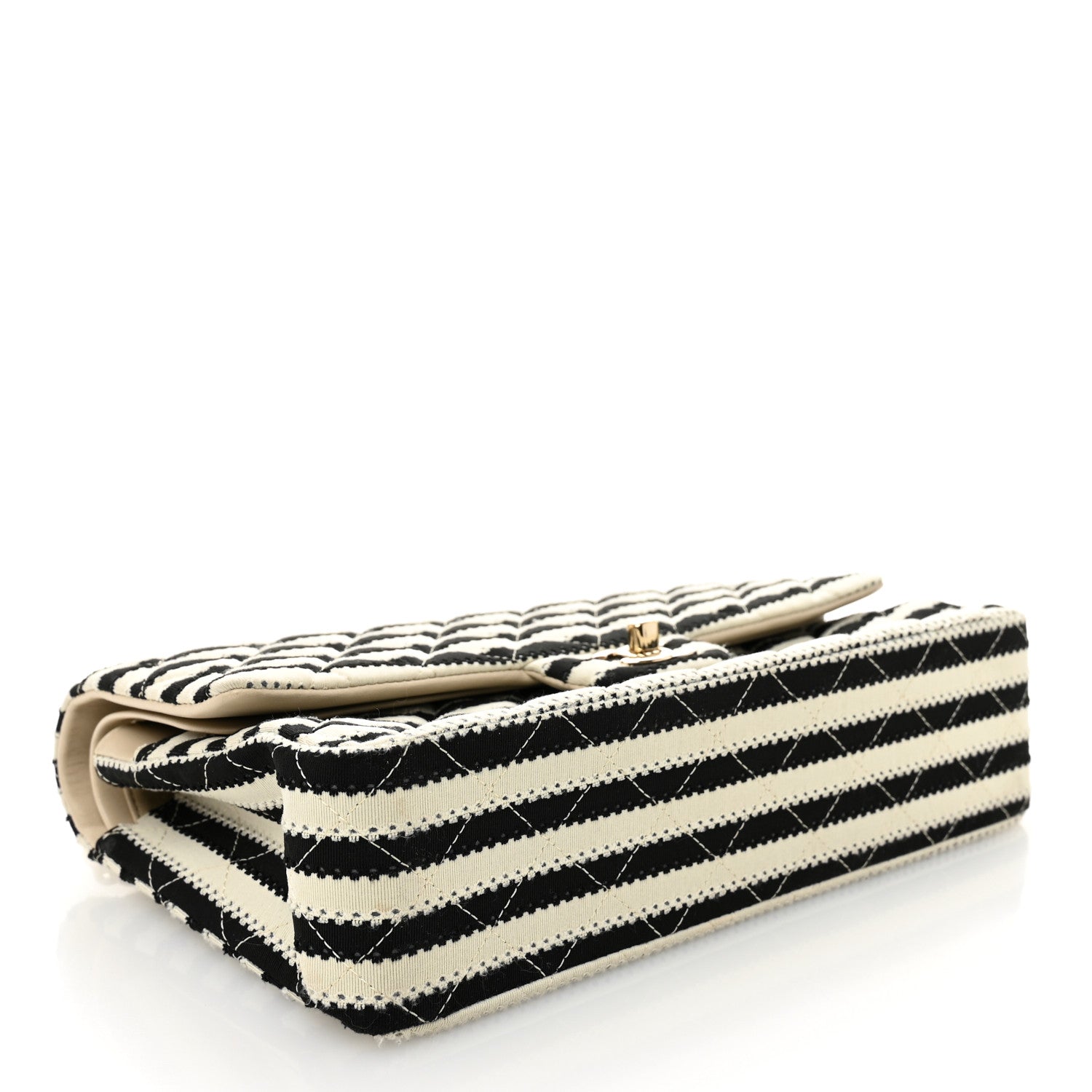 Chanel Jersey Quilted Medium Coco Sailor Flap Black White 4 of 11