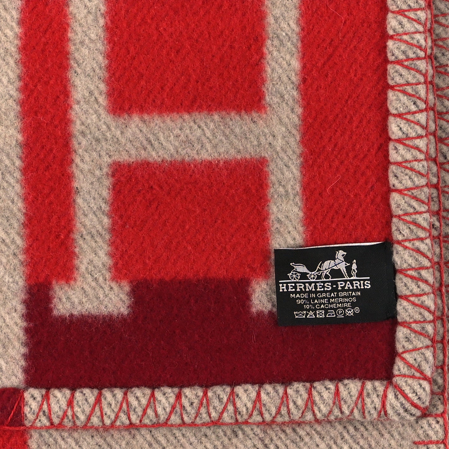 Wool Cashmere Avalon Bayadere Blanket Rouge
