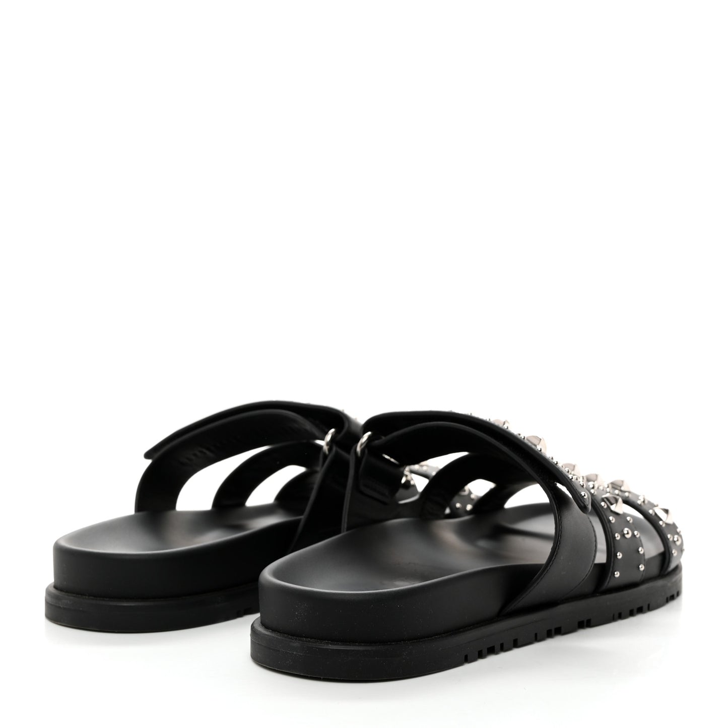 Calfskin Studded Womens Chypre Sandals 38 Black