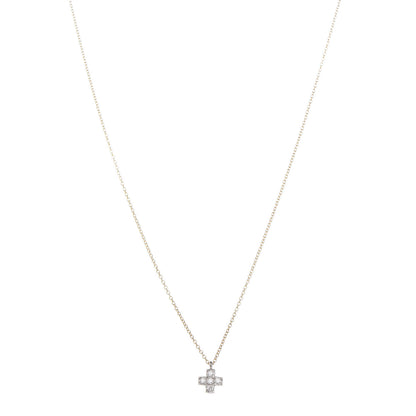 Tiffany 18K Yellow Gold Platinum Diamond Cruciform Cross Pendant Necklace 1 of 7