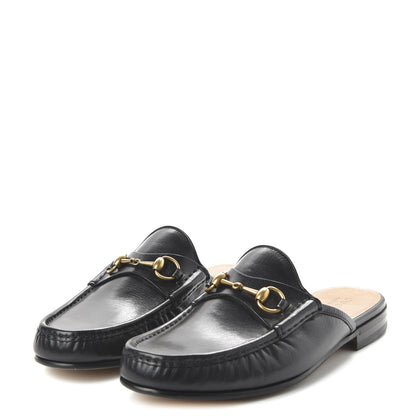 Gucci Goatskin Mens Horsebit Slippers 11 Black 3 of 9