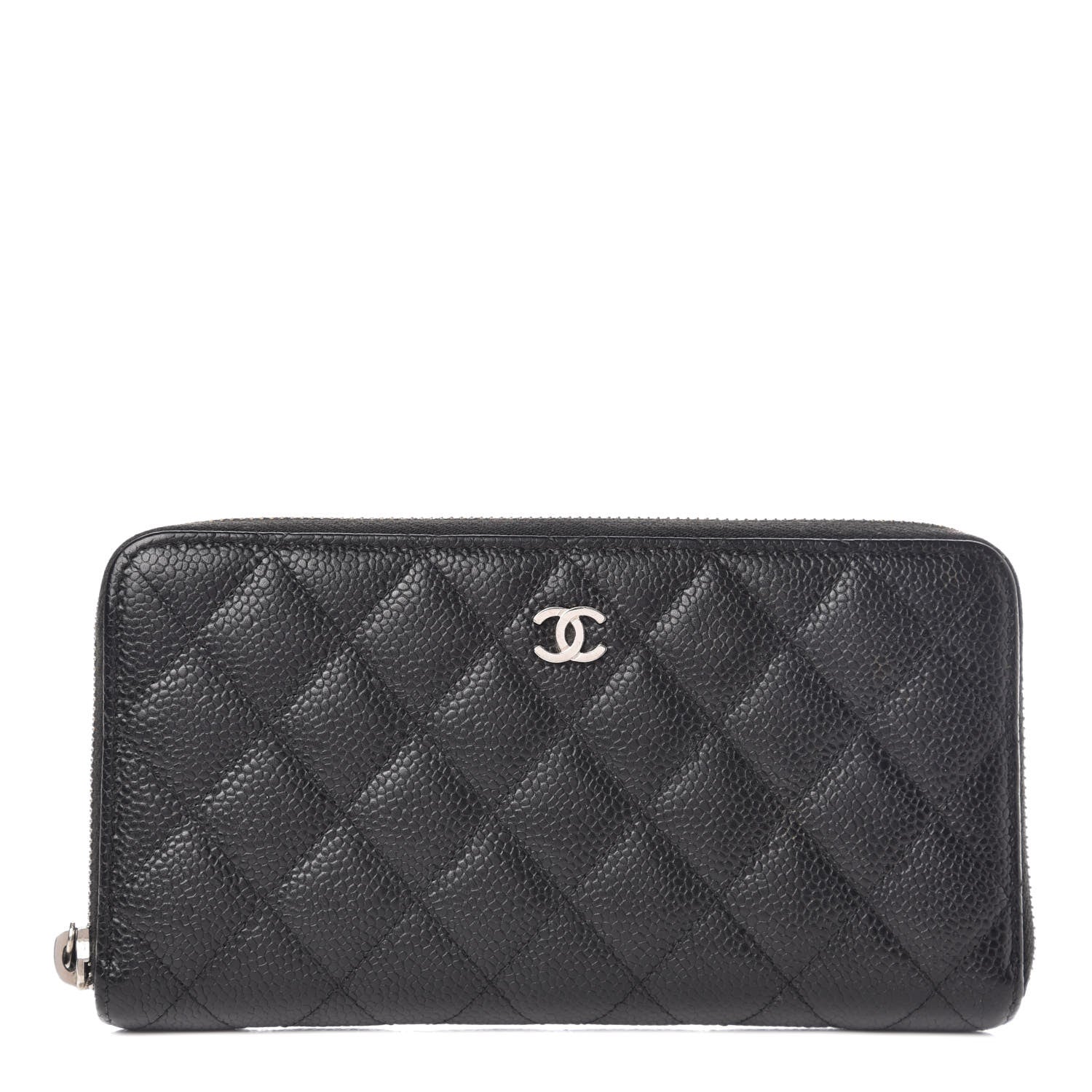 Chanel Caviar Quilted Large Gusset Zip Around Wallet Black 1 of 8