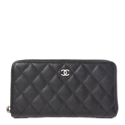 Chanel Caviar Quilted Large Gusset Zip Around Wallet Black 1 of 8