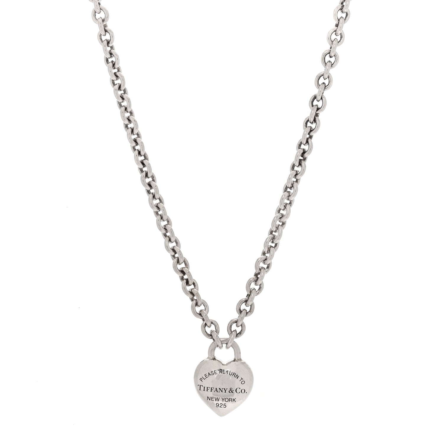 Tiffany Sterling Silver Return to Tiffany Puffed Heart Pendant Necklace 1 of 6