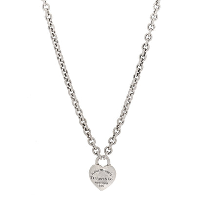 Tiffany Sterling Silver Return to Tiffany Puffed Heart Pendant Necklace 1 of 6