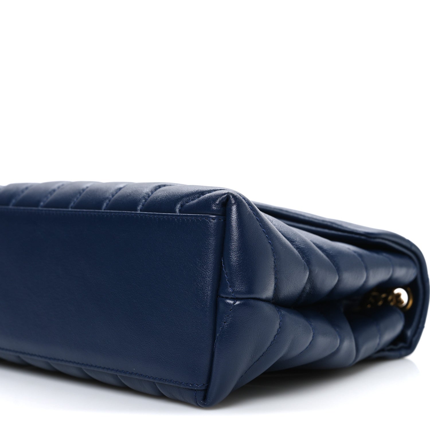 Saint Laurent Calfskin Y Quilted Monogram Small Loulou Chain Satchel Navy 10 of 10