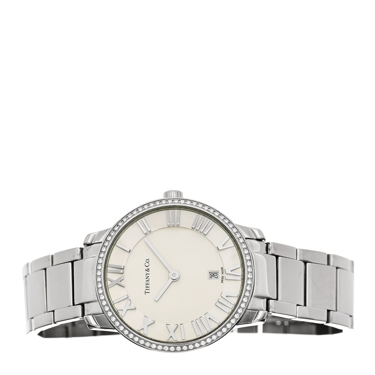 Tiffany Stainless Steel Diamond Bezel 31mm Atlas 2-Hand Quartz Watch 2 of 5
