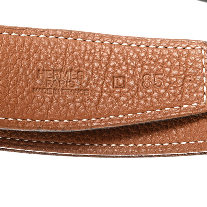 Hermes Box Togo 32mm H Belt 85 Black Gold 7 of 8
