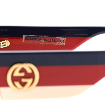 Gucci Acetate Oversized Rectangle Frame Web Sunglasses GG 0275/S Tortoise 6 of 9