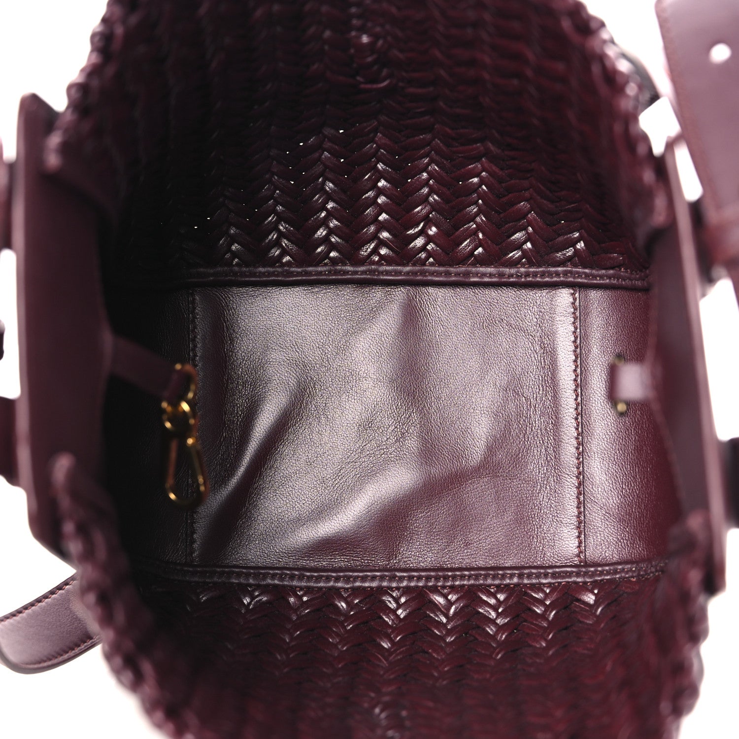 Loewe Calfskin Woven Compact Hammock Shoulder Bag Dark Burgundy 5 of 10