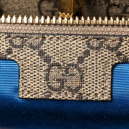 Gucci GG Supreme Monogram Exquisite Small Tote Beige Ebony Blue Crop Live Red 6 of 11