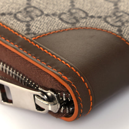 Gucci GG Supreme Monogram Web Zip Around Wallet Brown 7 of 13