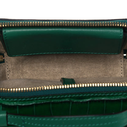 Chloe Calfskin Crocodile Embossed Mini C Vanity Bag Woodsy Green 5 of 9