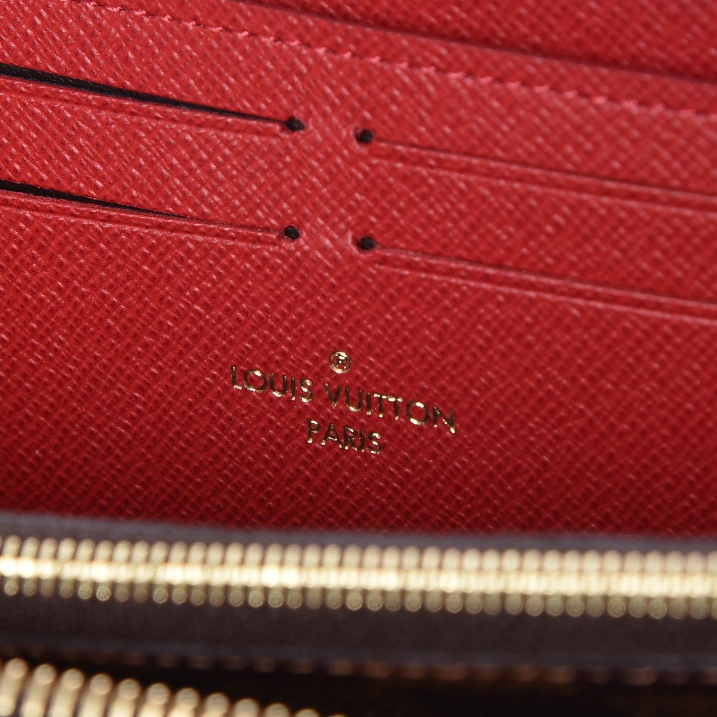 Damier Ebene Clemence Wallet Cherry