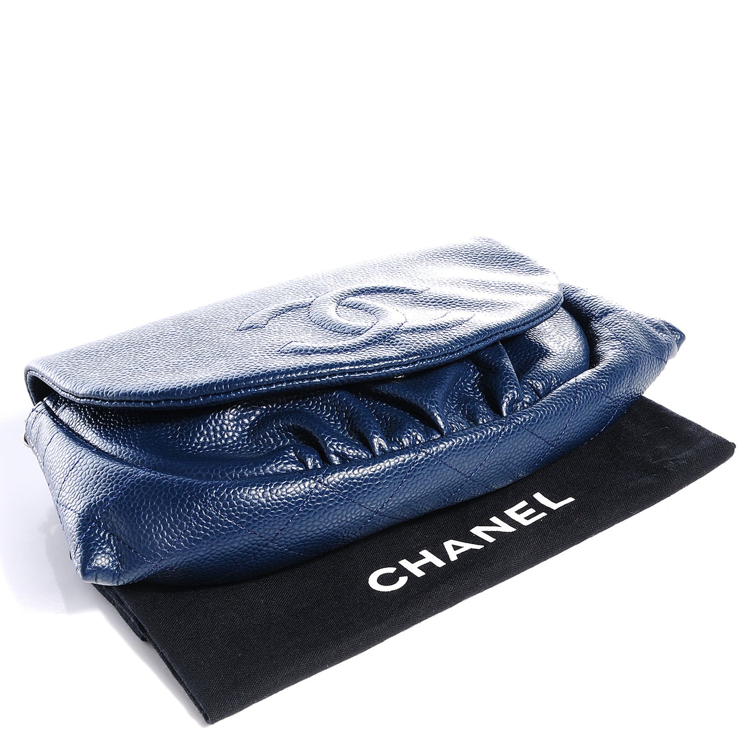 Caviar Half Moon Wallet On Chain WOC Navy Blue