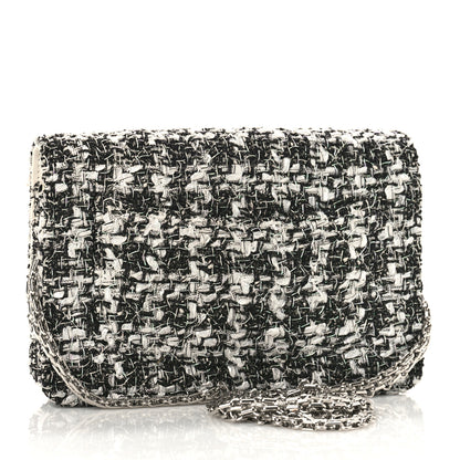 Chanel Tweed Quilted Reissue Wallet On Chain WOC White Black 2 of 11