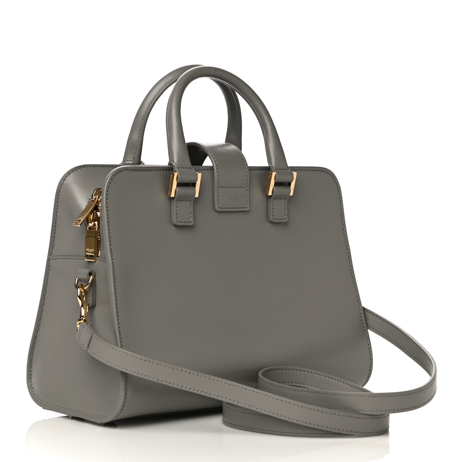 Saint Laurent Calfskin Monogram Baby Cabas Oyster Grey 4 of 10