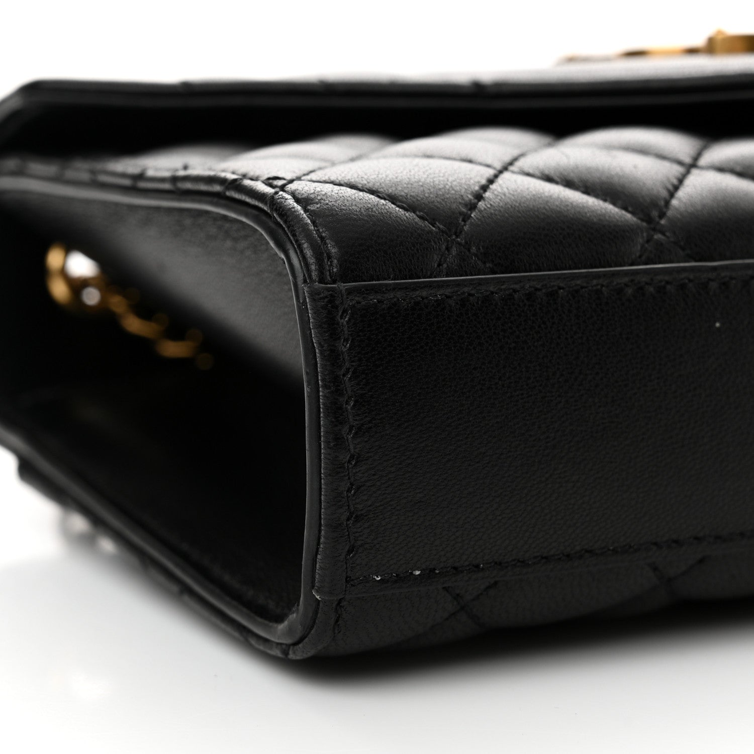 Saint Laurent Grain De Poudre Textured Mixed Matelasse Triquilt Small Monogram Satchel Black 9 of 12
