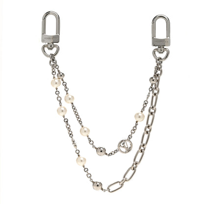 Louis Vuitton Metal Pearl Chain Midnight Bag Charm Silver 1 of 3