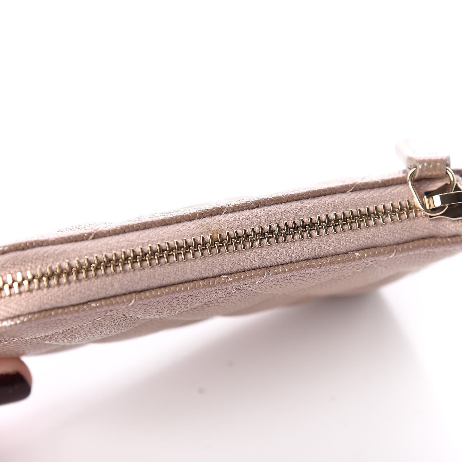 Chanel Iridescent Caviar Quilted Key Holder Case Beige 8 of 9