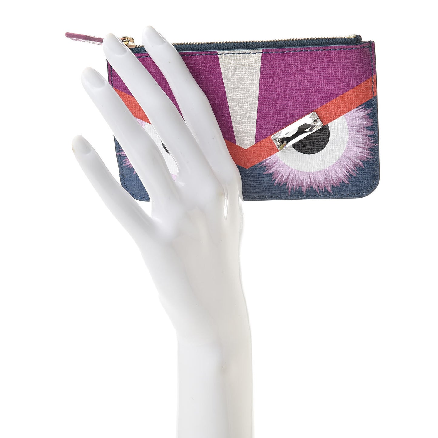 Vitello Elite Crystal Eye Monster Coin Pouch Key Case Cobalt Multicolor