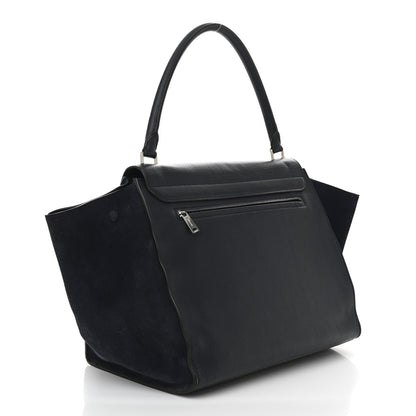 Celine Drummed Calfskin Suede Large Trapeze Navy 3 of 9