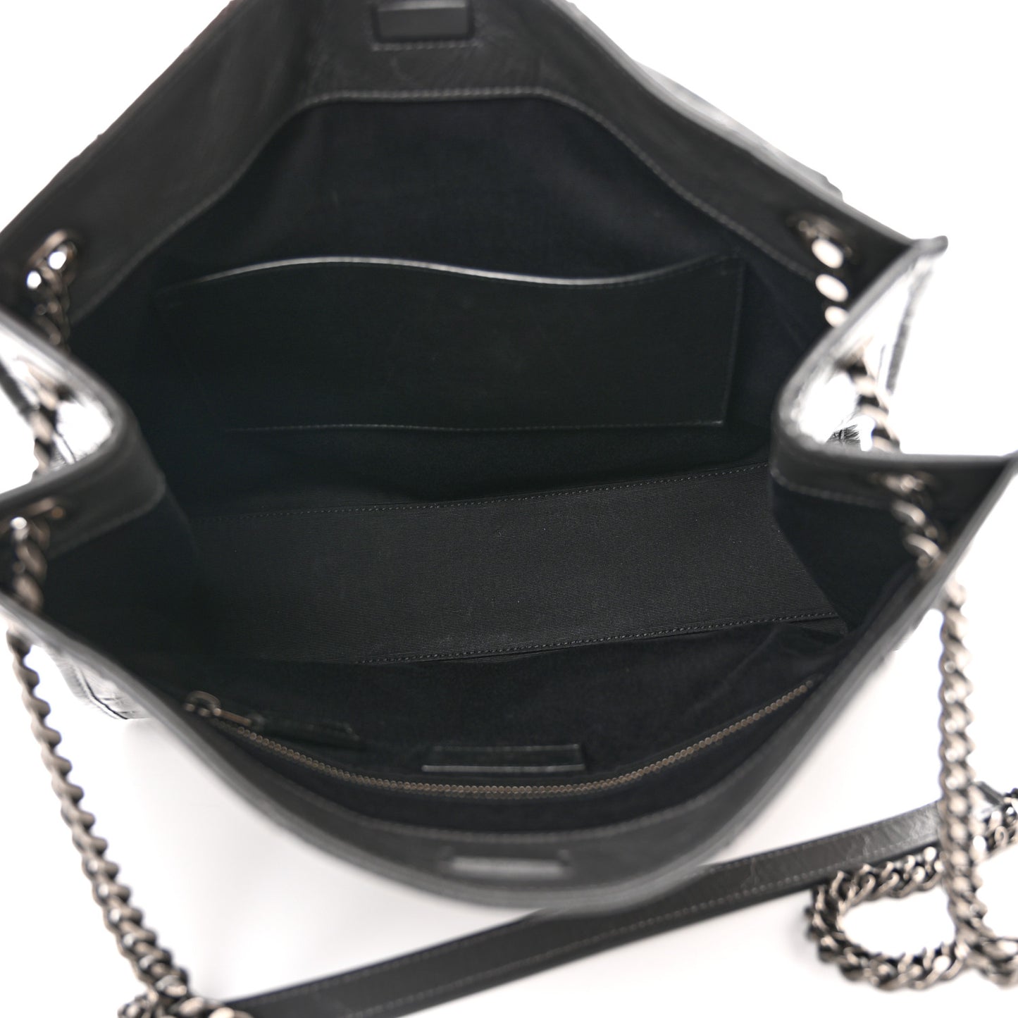 Crinkled Calfskin Matelasse Monogram Medium Niki Shopper Tote Storm