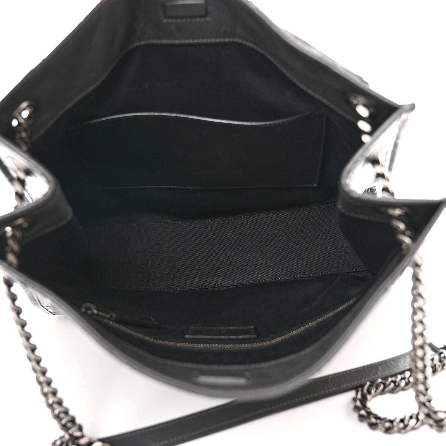 Saint Laurent Crinkled Calfskin Matelasse Monogram Medium Niki Shopper Tote Storm 5 of 10