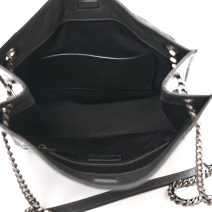 Saint Laurent Crinkled Calfskin Matelasse Monogram Medium Niki Shopper Tote Storm 5 of 10