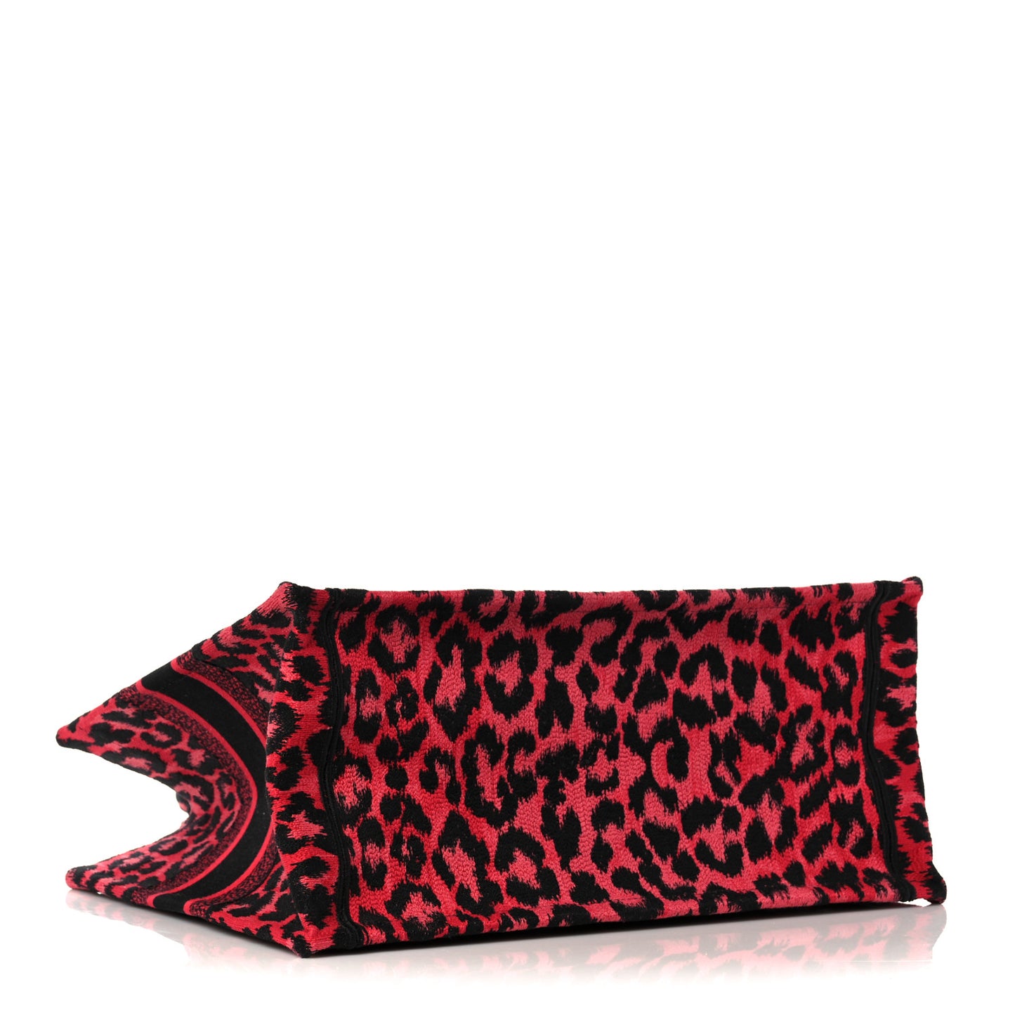 Canvas Mizza Embroidered Medium Leopard Book Tote Fuchsia Multicolor
