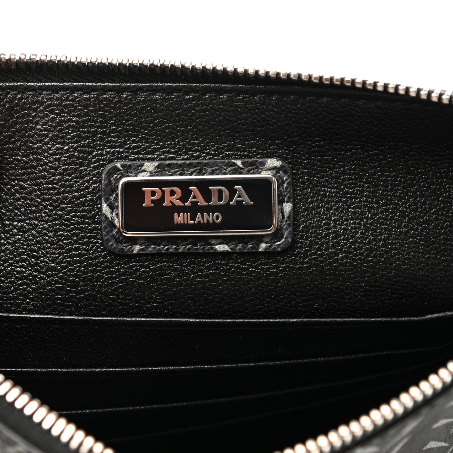Saffiano Flat Pouch Black Grey