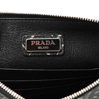 Prada Saffiano Flat Pouch Black Grey 6 of 7