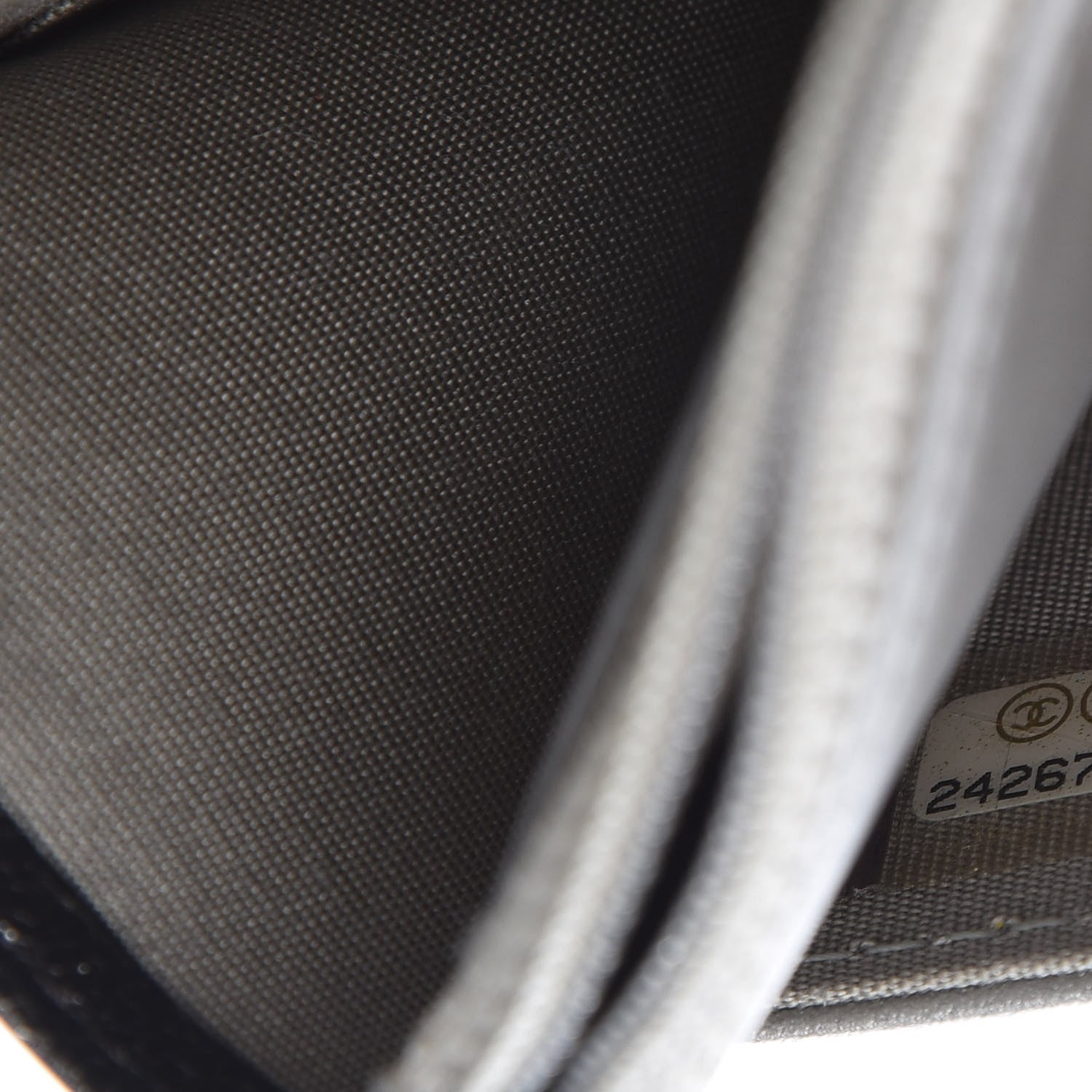Chanel Metallic Calfskin Quilted Boy Wallet On Chain WOC Charcoal 7 of 12