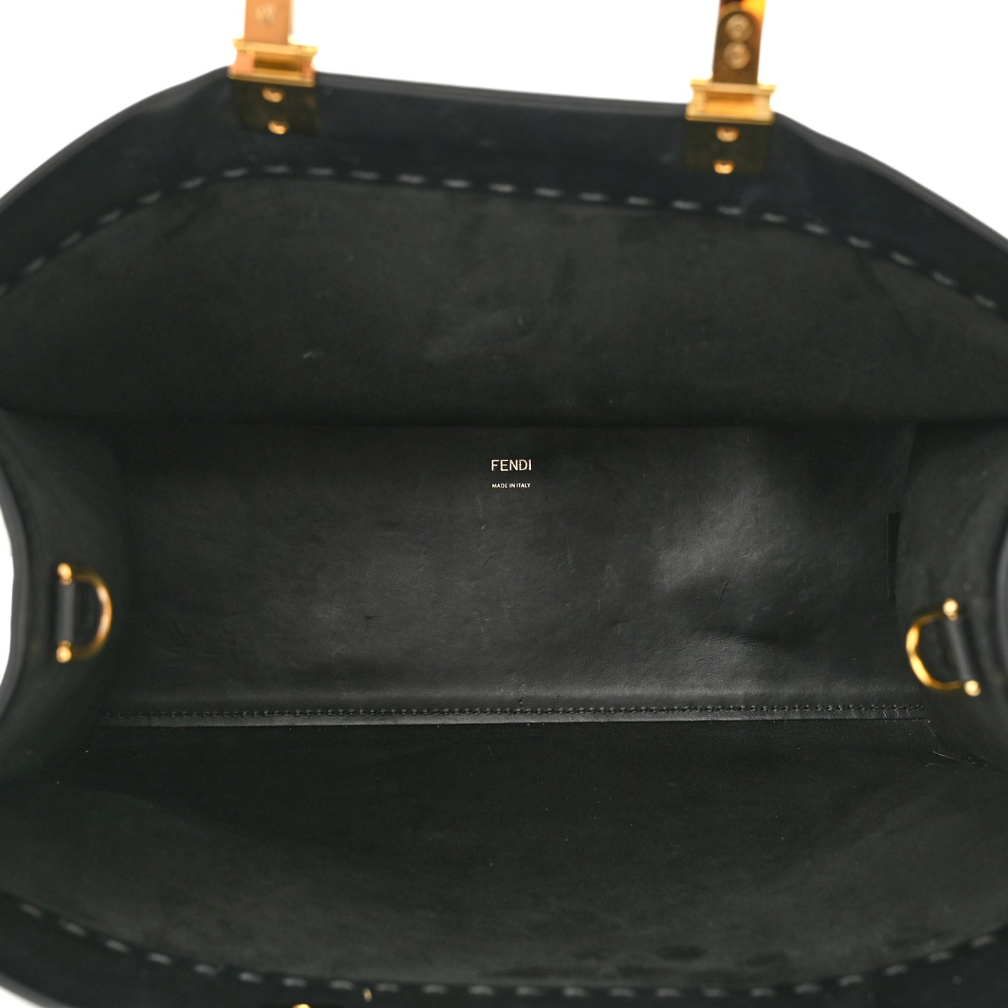 Vitello King Plexiglass Medium Fendi Sunshine Shopper Tote Black
