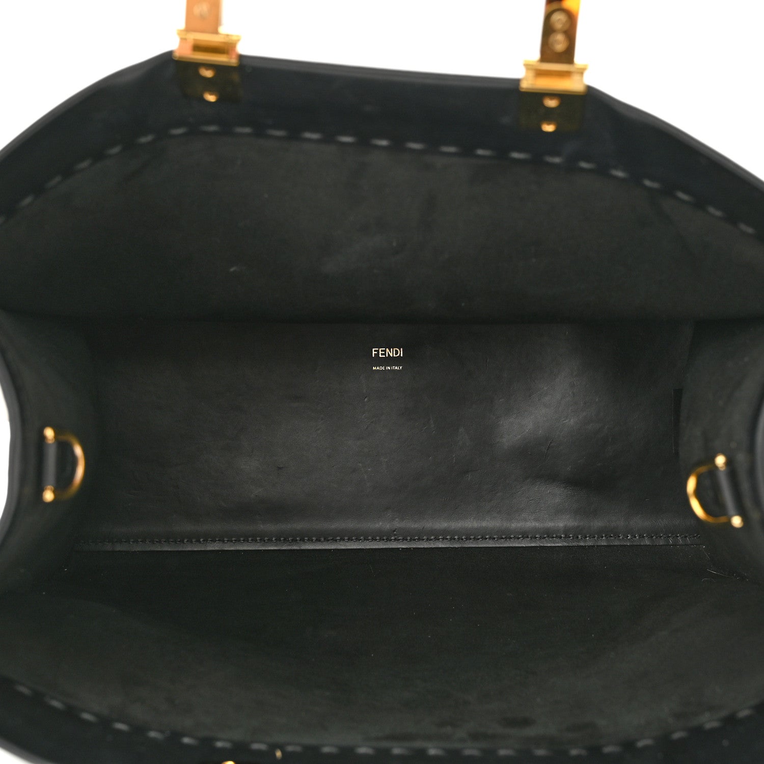 Fendi Vitello King Plexiglass Medium Fendi Sunshine Shopper Tote Black 5 of 10