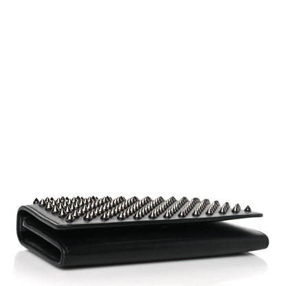 Christian Louboutin Calfskin Macaron Spiked Flap Wallet Black 4 of 8