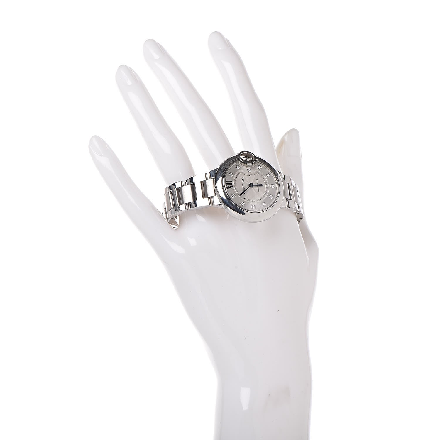 Cartier Stainless Steel Diamond 33mm Ballon Bleu De Automatic Watch 2 of 9